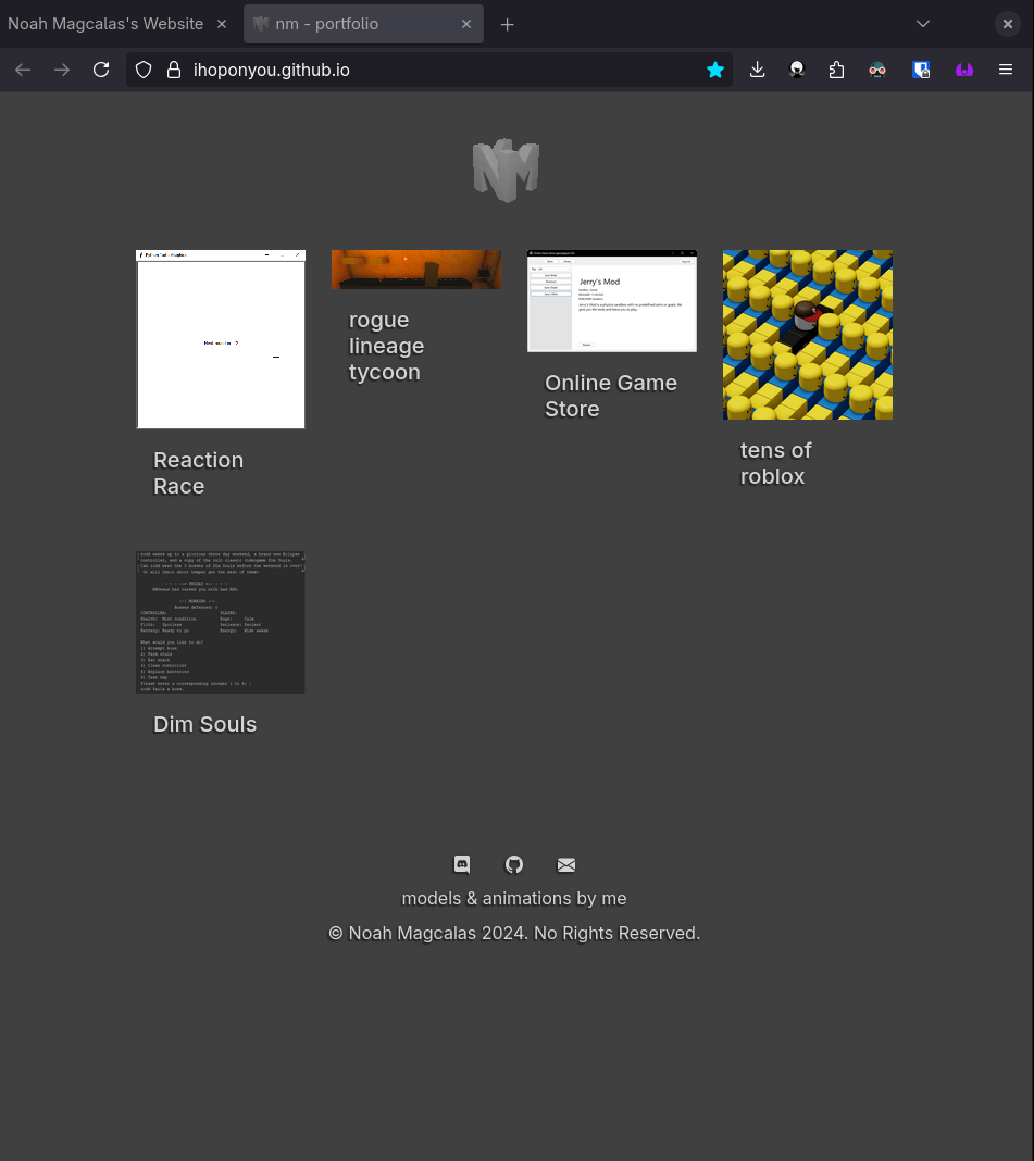 A screenshot of the original website